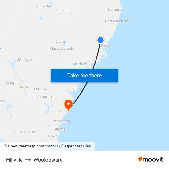 Hillville to Woolooware map