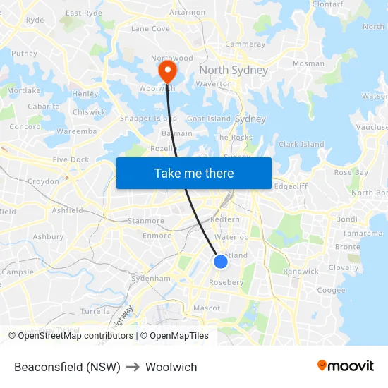 Beaconsfield (NSW) to Woolwich map