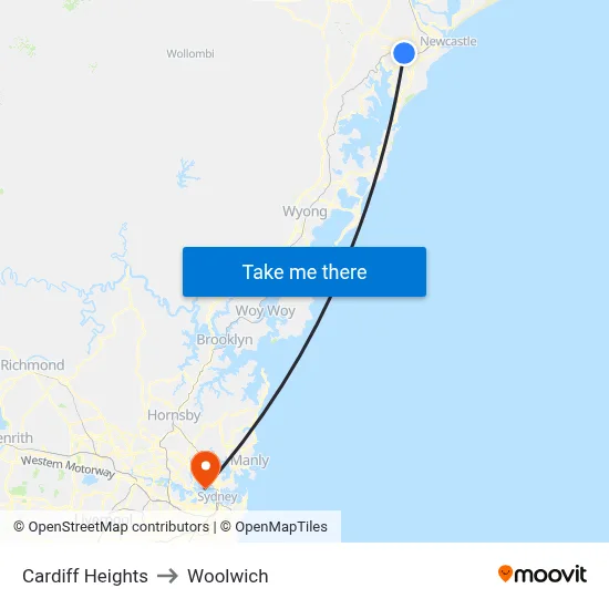 Cardiff Heights to Woolwich map