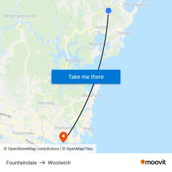Fountaindale to Woolwich map