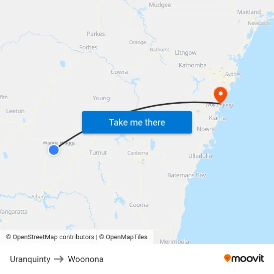 Uranquinty to Woonona map