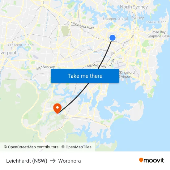 Leichhardt (NSW) to Woronora map