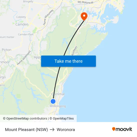 Mount Pleasant (NSW) to Woronora map