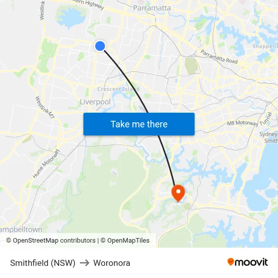 Smithfield (NSW) to Woronora map