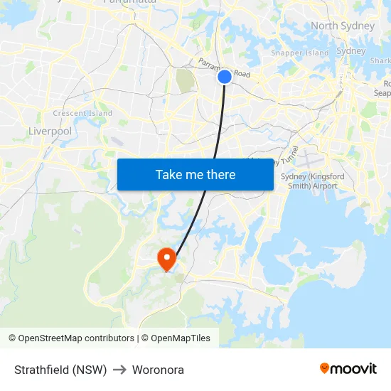 Strathfield (NSW) to Woronora map