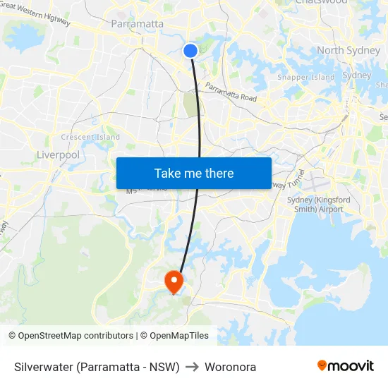 Silverwater (Parramatta - NSW) to Woronora map
