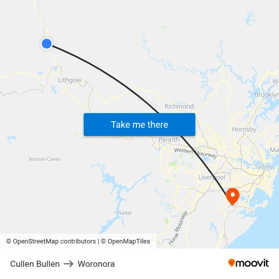 Cullen Bullen to Woronora map