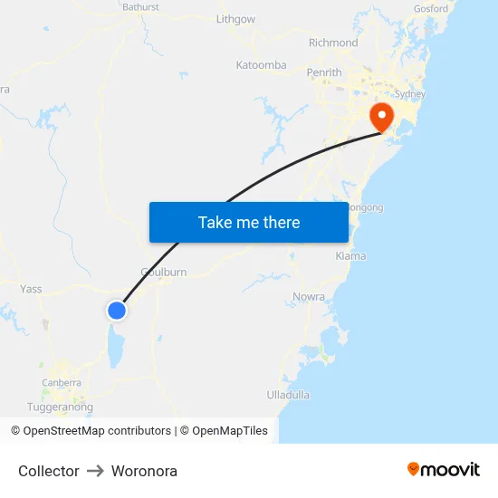 Collector to Woronora map
