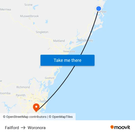 Failford to Woronora map