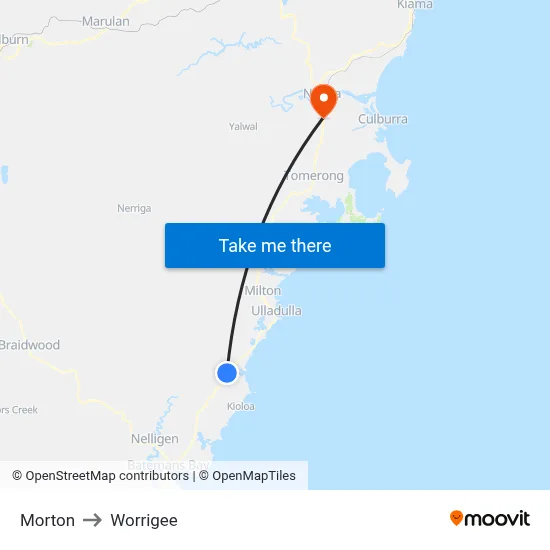 Morton to Worrigee map