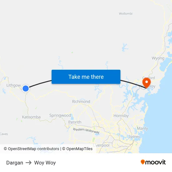 Dargan to Woy Woy map