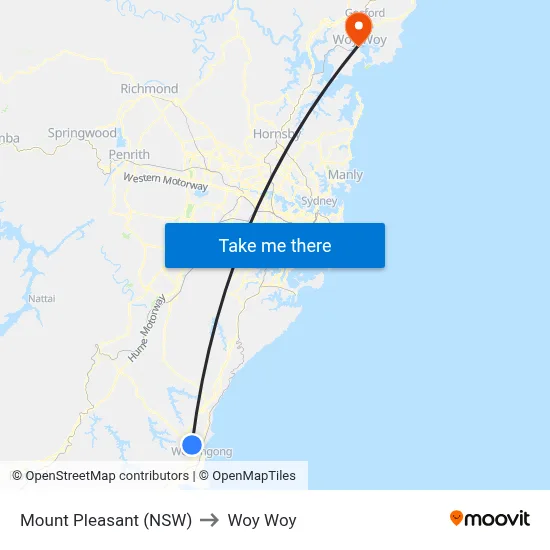 Mount Pleasant (NSW) to Woy Woy map