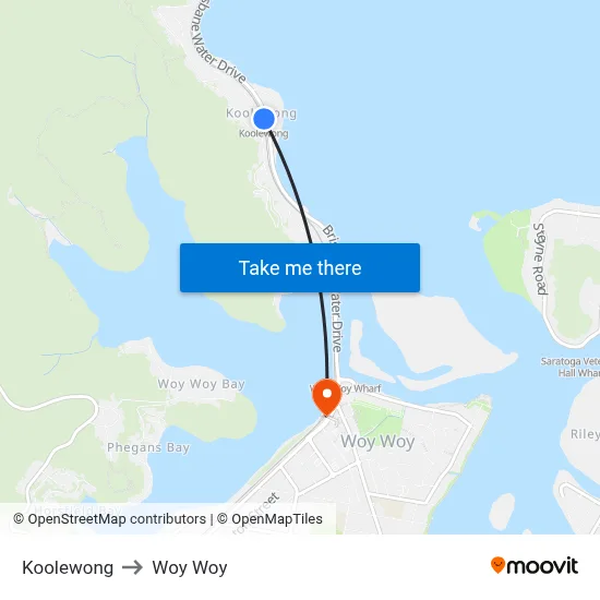 Koolewong to Woy Woy map