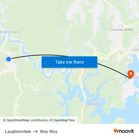 Laughtondale to Woy Woy map
