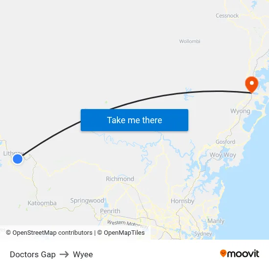 Doctors Gap to Wyee map