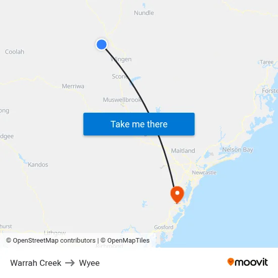 Warrah Creek to Wyee map