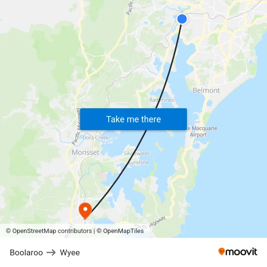 Boolaroo to Wyee map