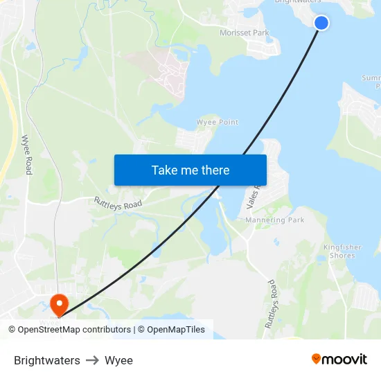 Brightwaters to Wyee map