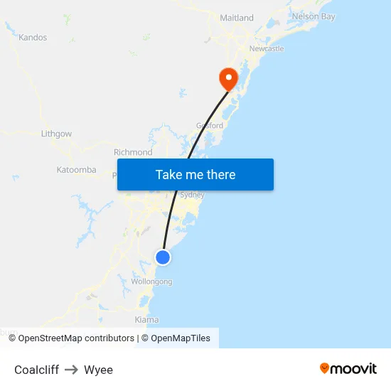 Coalcliff to Wyee map