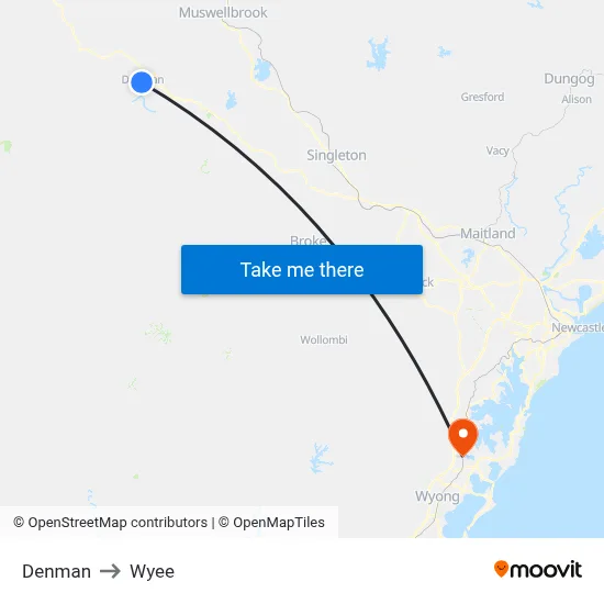 Denman to Wyee map