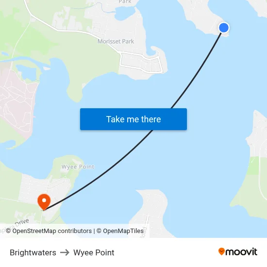 Brightwaters to Wyee Point map