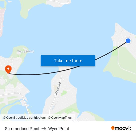 Summerland Point to Wyee Point map