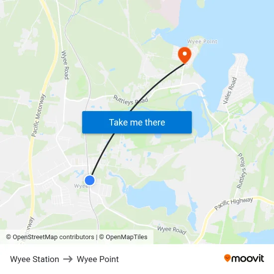 Wyee Station to Wyee Point map