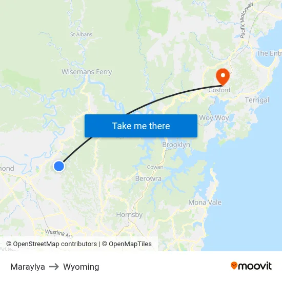 Maraylya to Wyoming map