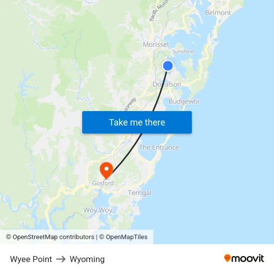 Wyee Point to Wyoming map