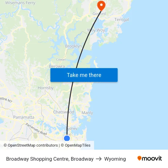 Broadway Shopping Centre, Broadway to Wyoming map