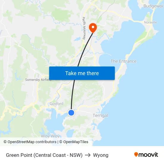 Green Point (Central Coast - NSW) to Wyong map