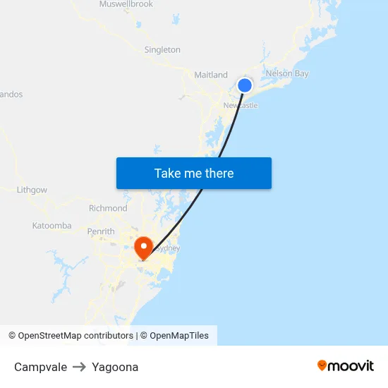 Campvale to Yagoona map
