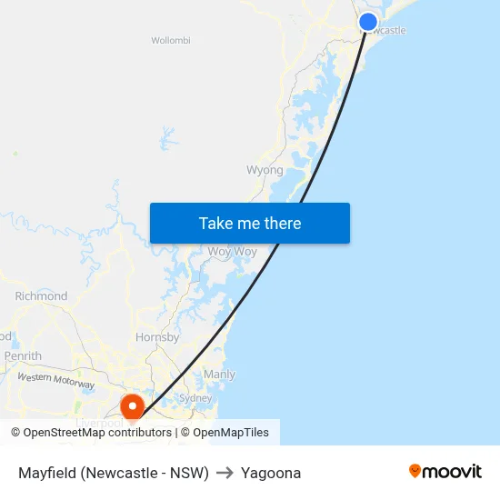 Mayfield (Newcastle - NSW) to Yagoona map