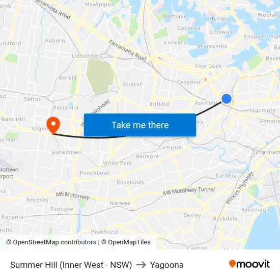 Summer Hill (Inner West - NSW) to Yagoona map