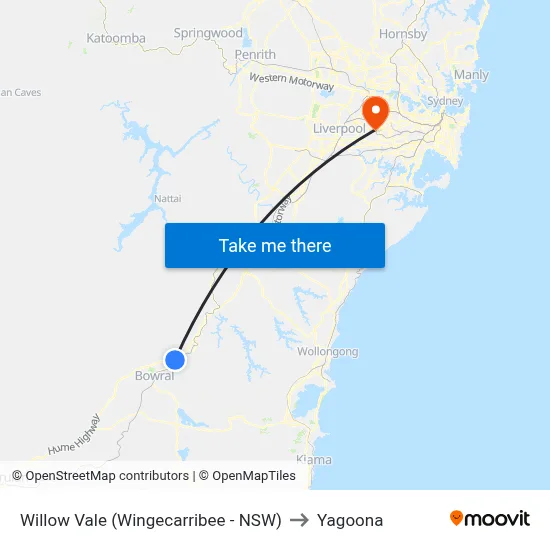 Willow Vale (Wingecarribee - NSW) to Yagoona map