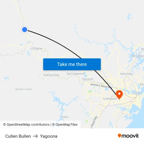Cullen Bullen to Yagoona map