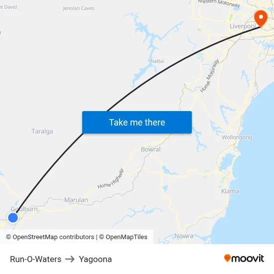 Run-O-Waters to Yagoona map