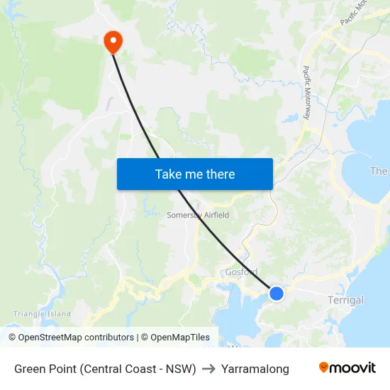 Green Point (Central Coast - NSW) to Yarramalong map