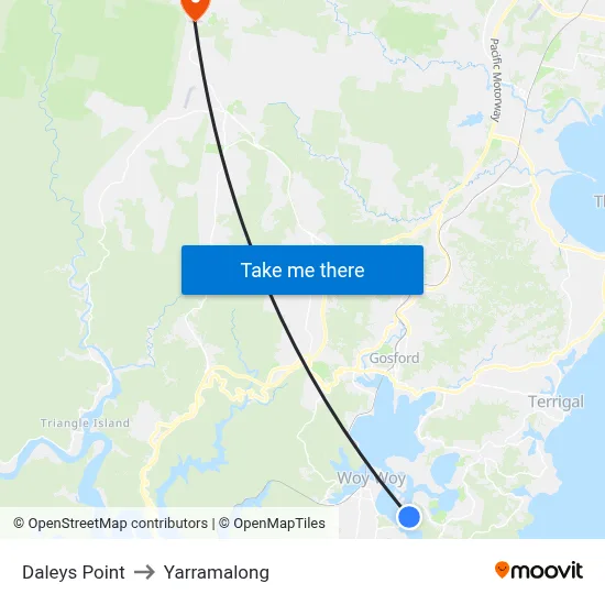 Daleys Point to Yarramalong map