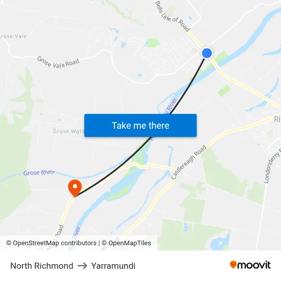 North Richmond to Yarramundi map