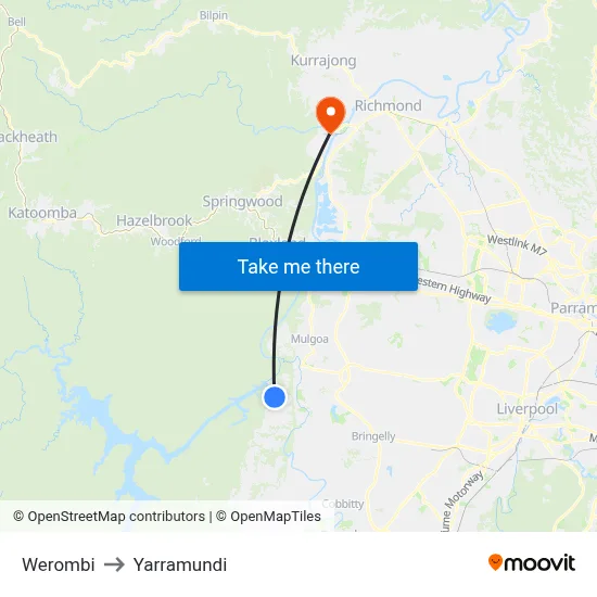 Werombi to Yarramundi map