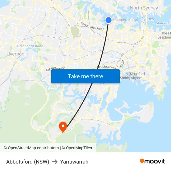 Abbotsford (NSW) to Yarrawarrah map