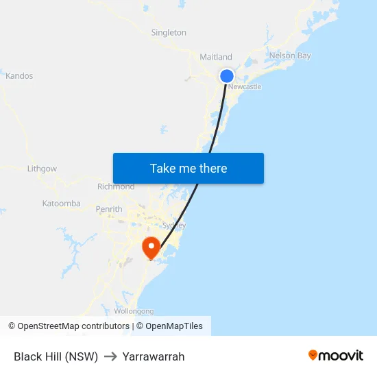 Black Hill (NSW) to Yarrawarrah map