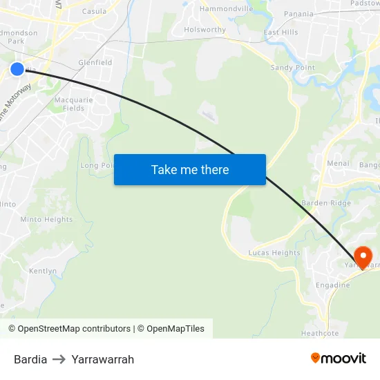 Bardia to Yarrawarrah map