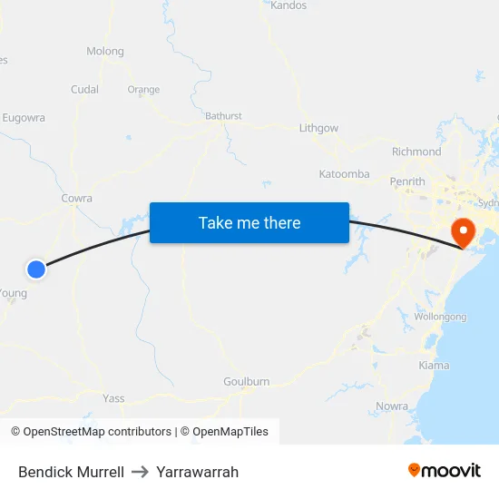 Bendick Murrell to Yarrawarrah map