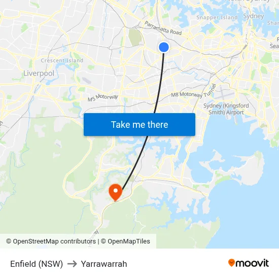 Enfield (NSW) to Yarrawarrah map