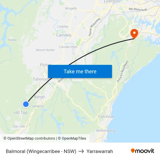 Balmoral (Wingecarribee - NSW) to Yarrawarrah map