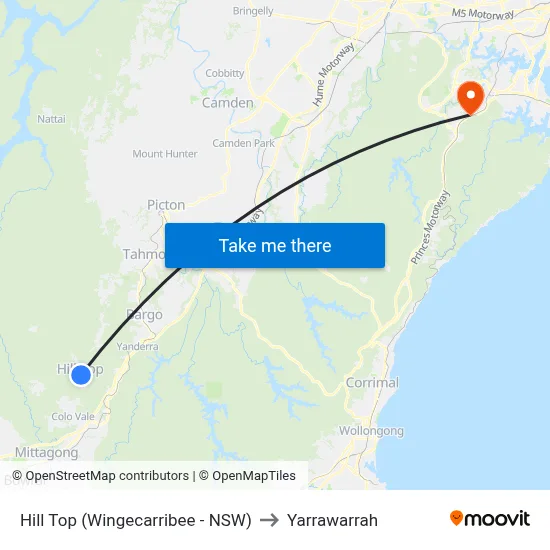 Hill Top (Wingecarribee - NSW) to Yarrawarrah map
