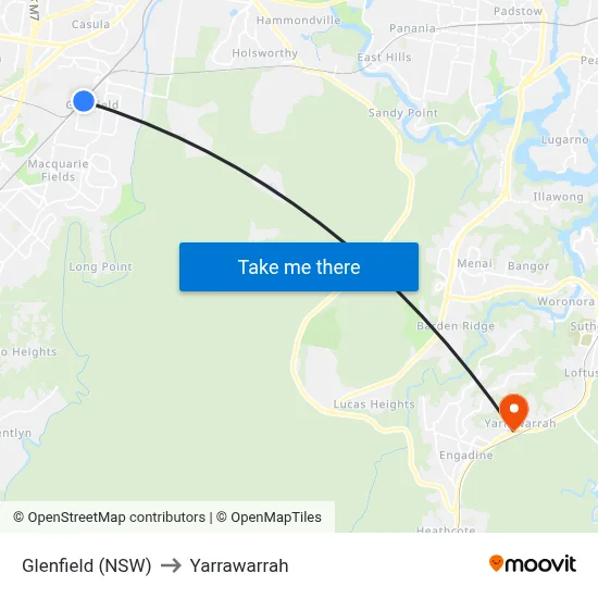 Glenfield (NSW) to Yarrawarrah map
