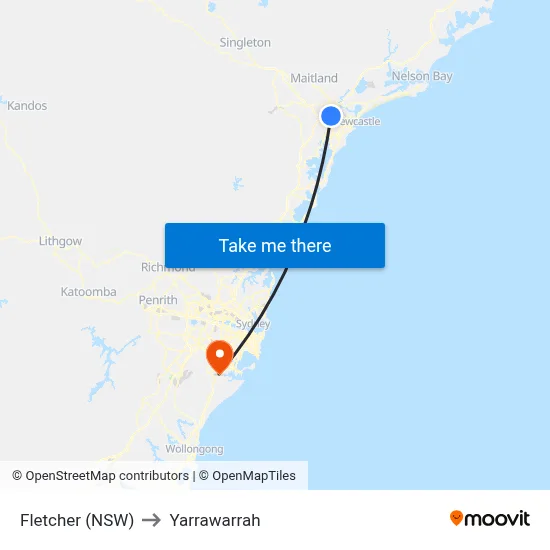 Fletcher (NSW) to Yarrawarrah map